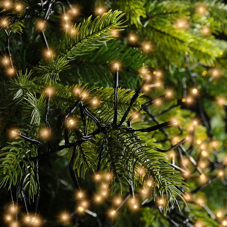 Kaemingk Schwarz Lumineo Cluster Lichterkette 1512 Led Klassisch Warm Außen 14 M