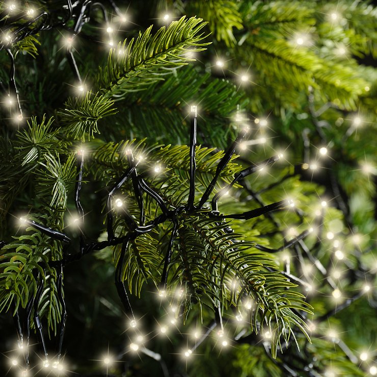 Kaemingk Schwarz Lumineo Cluster Lichterkette 768 Led Warmweiß Außen 7 M