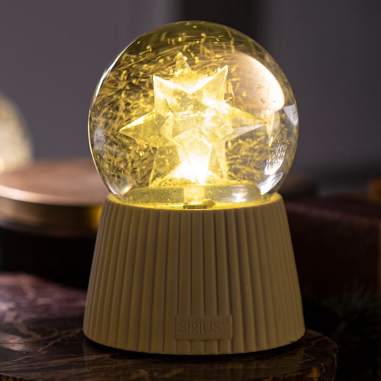 Sirius Weiss Led Schneekugel Capella Stern 14,5 Cm Weiß