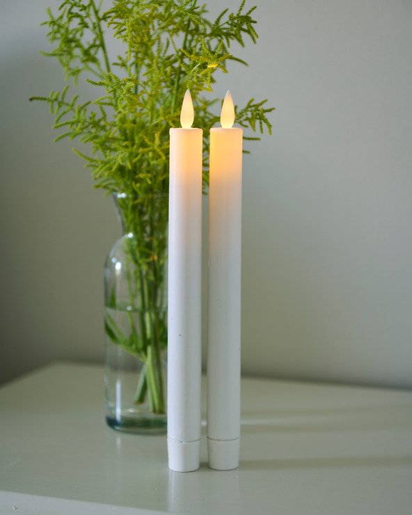 Sirius Weiss Led Stabkerze Sara 2Er Set 2 X 25 Cm Wiederaufladbar Weiß
